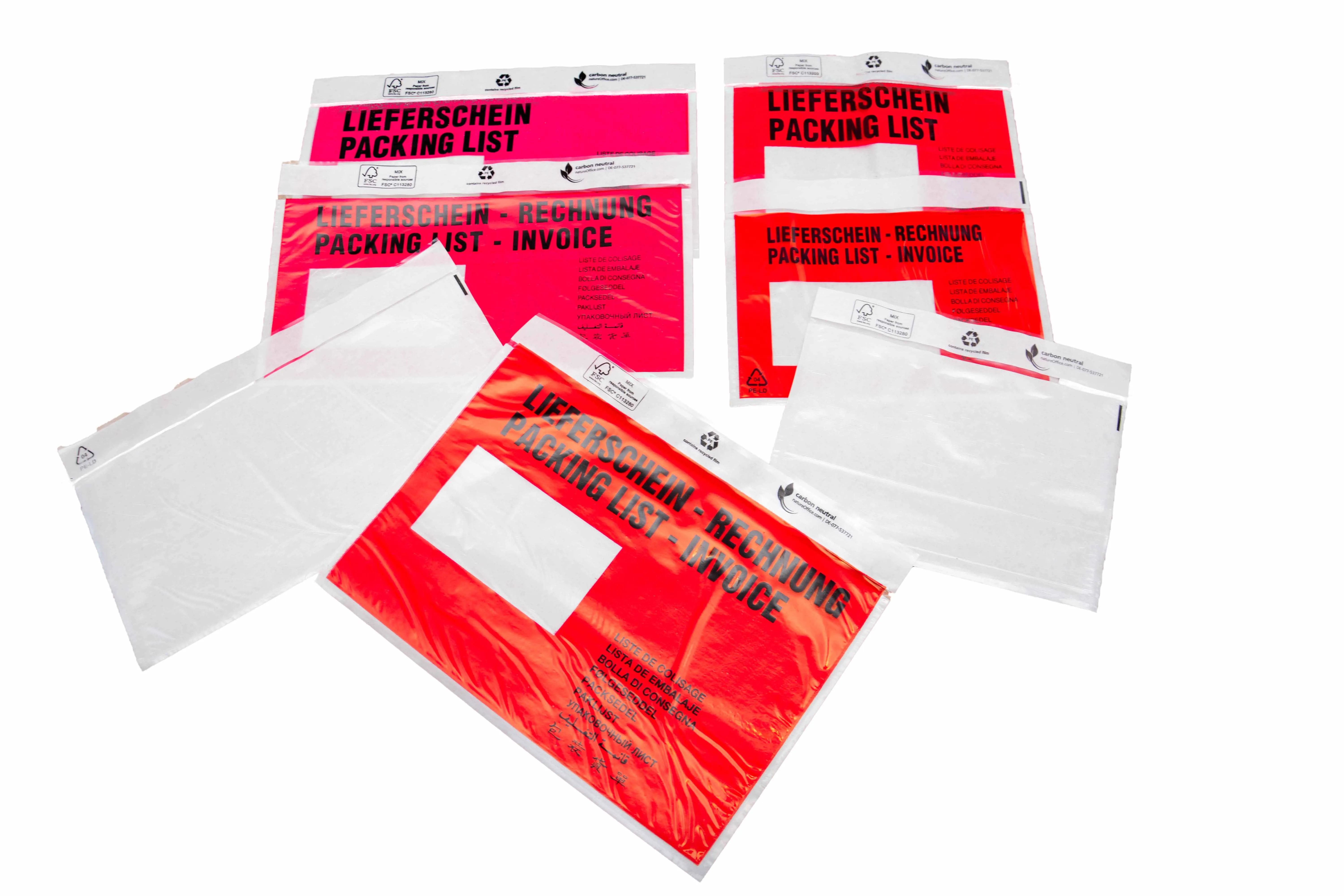 Begleitpapiertaschen ohne Aufdruck