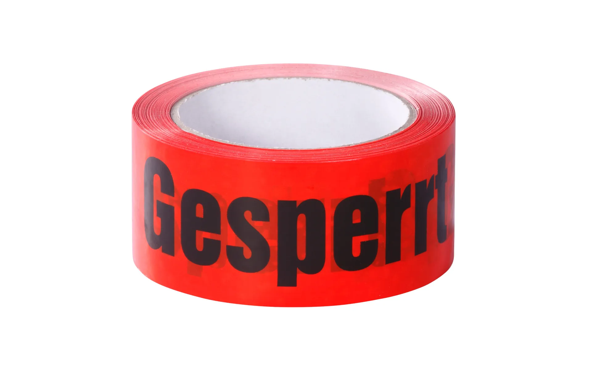PVC-Warnklebeband 'Gesperrt', 50 mm x 66 m, rot