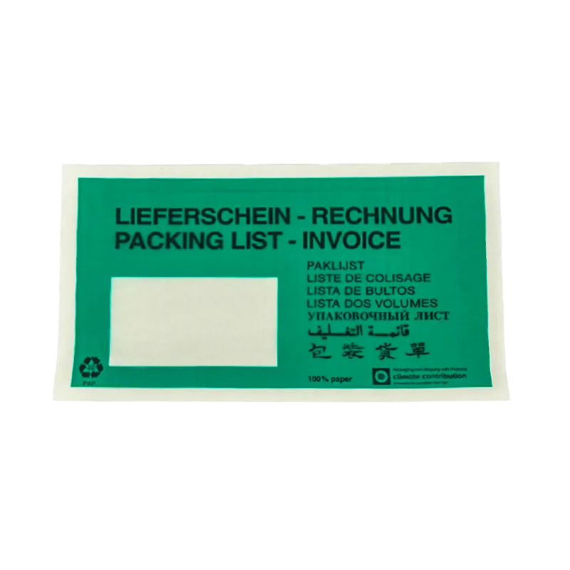 Begleitpapiertasche Lieferschein-Rechnung, DIN lang, grün