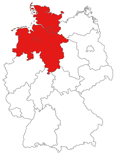 Verpackungen Niedersachsen, Bremen, Hamburg Karte