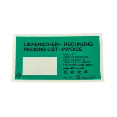 Begleitpapiertasche Lieferschein-Rechnung, DIN lang, grün