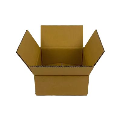 Faltkarton DD3, 220 x 220 x 100 mm, 2-wellig, FEFCO 0201, braun