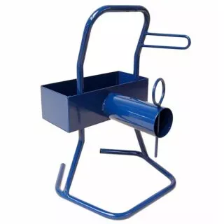 Tragbarer Abroller für Polyesterbänder, Für PET- und Textilband bis 35 mm, 76-mm-Kern, mit Ablage