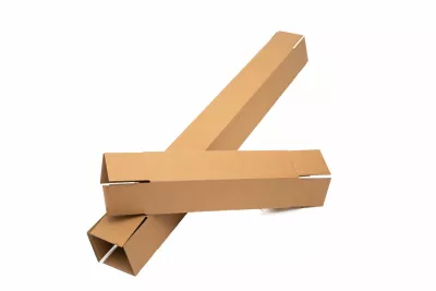 Teleskopkarton T1, 112 x 112 x 1050 mm, 1-wellig, FEFCO 0203, braun